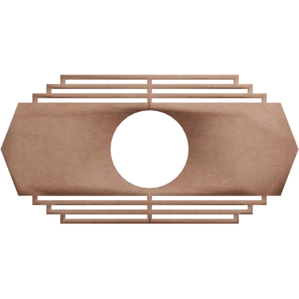 Ekena Millwork Chrysler Wood Fretwork Pierced Ceiling Medallion, Wood (Paint Grade), 26"W x 13"H x 6 7/8"ID x 3/8"T CMWP26X13X0375CSMF - main